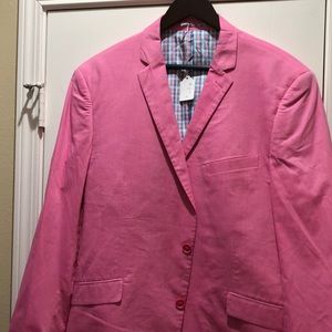 Fuchsia Chambray Two Button  Notch Lapel Blazer